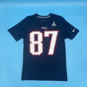 NIKE Embroidered NFL Patriots Gronkowski Super-Bowl T-Shirt